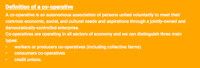 Definition of a co-operative