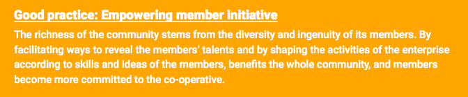 Good practice: Empowering member initiative
